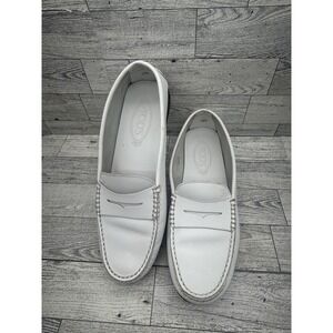 Tod's Shoes Women Sz 38.5 Leather Penny Loafers Made in Italy Classic Moccasins